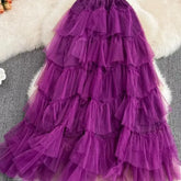 Solid Color High Waist Tutu Long Skirts